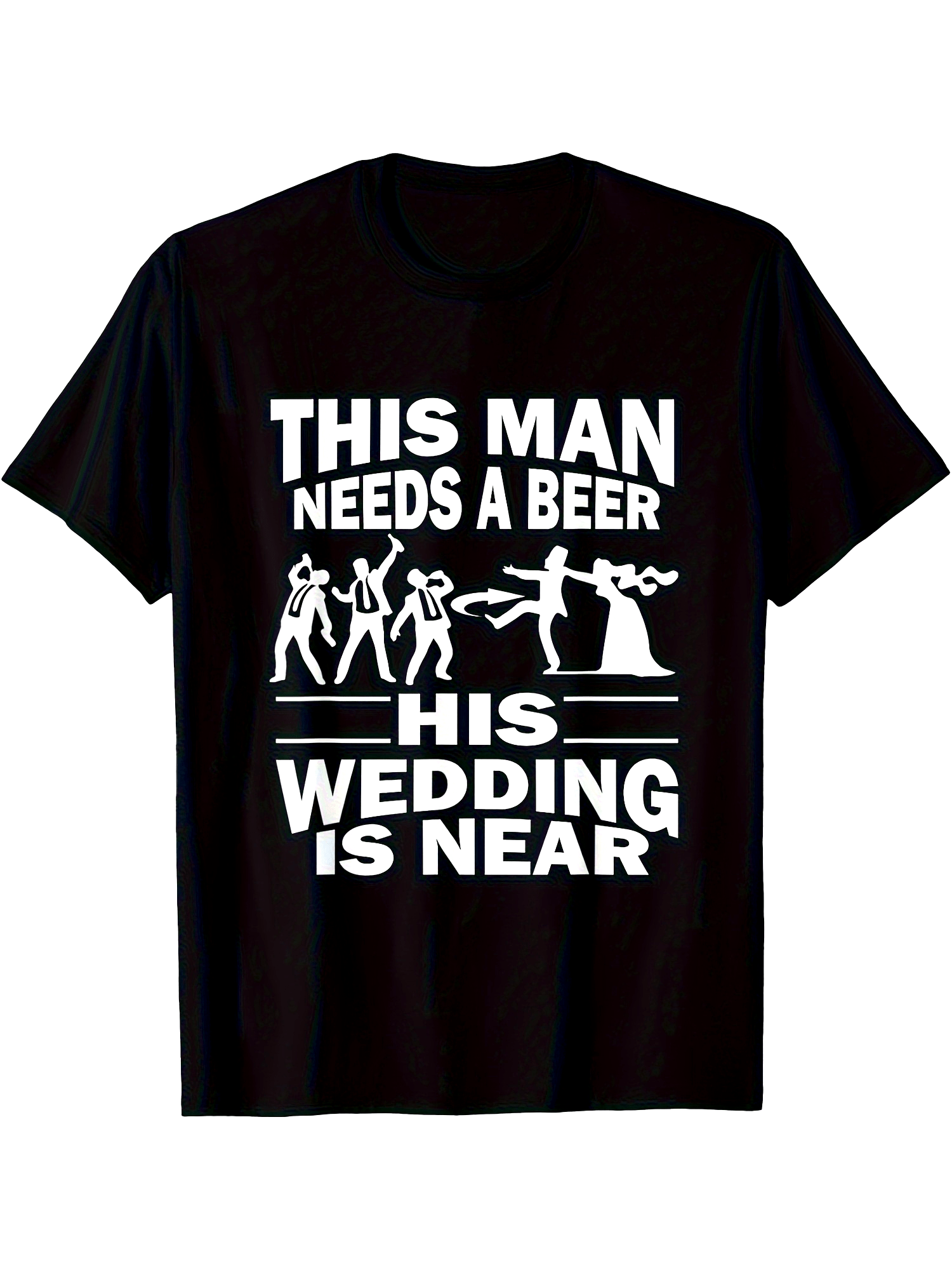 Beer & Wine Downtown - Men's Fun Singles' Party T-shirt -