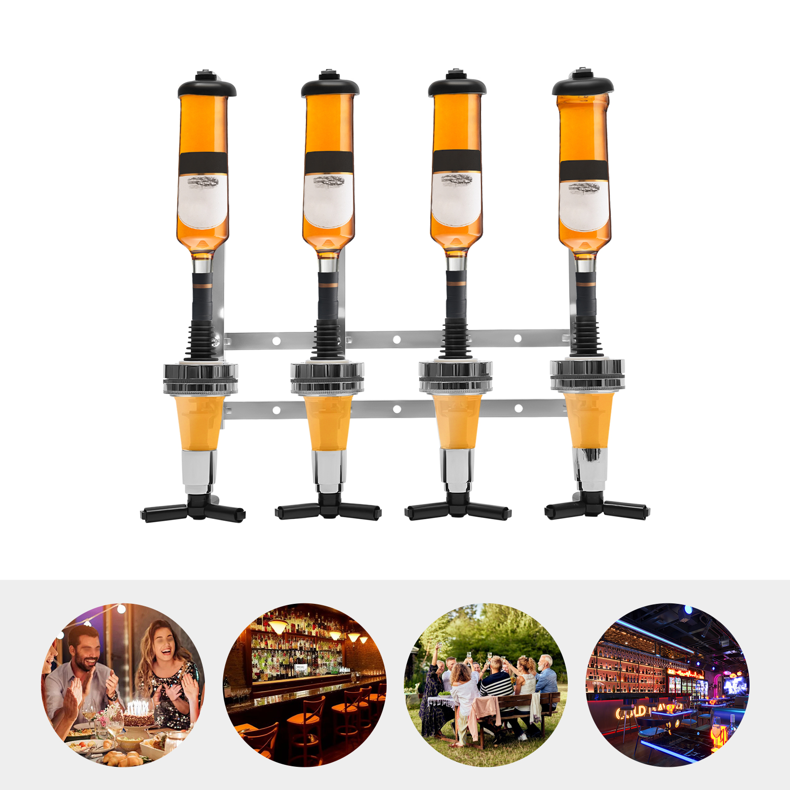 Wine To Beer Alcohol - Modern 4 Bottle Dispenser Whiskey Wall