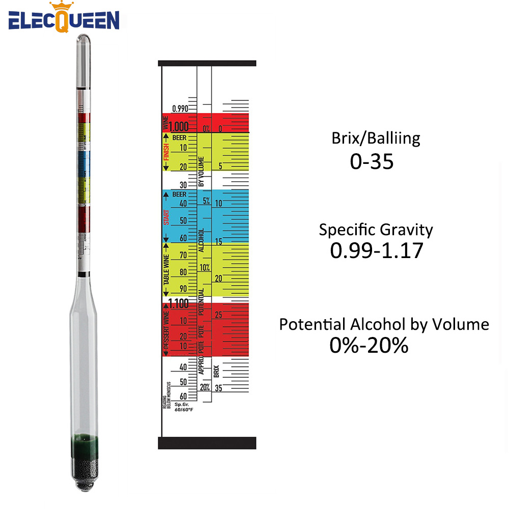 Wine To Beer Alcohol - 3 Scale Hydrometer For Wine Beer