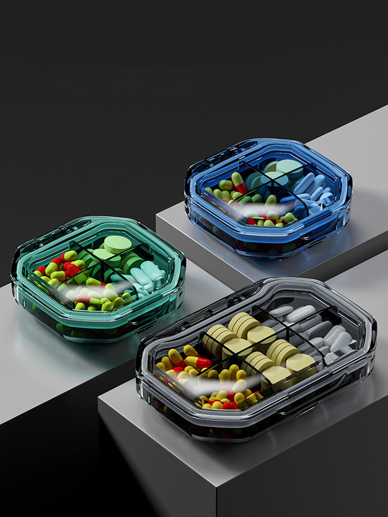 Cocktail Shaker Set - 4/6 Grids Travel Portable Mini Medicine