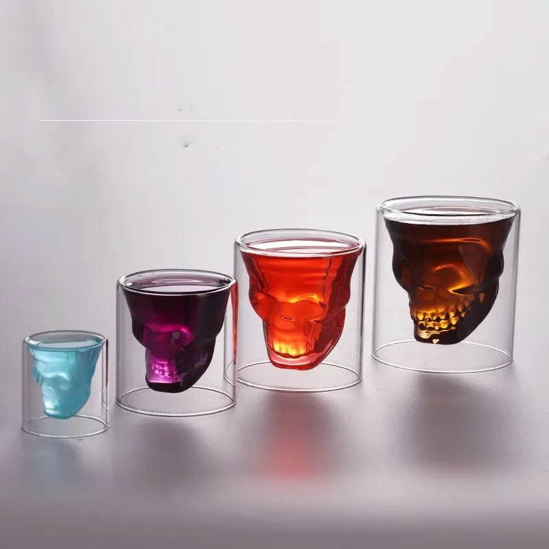 Wine Vodka Beer - Double Wall Skull Head Crystal Glass