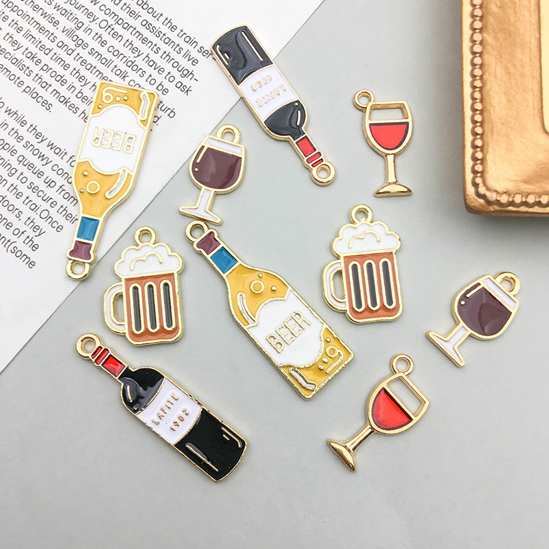 10pcs/lot Enamel Charms Red Wi - Wine Mix With Beer avis et prix