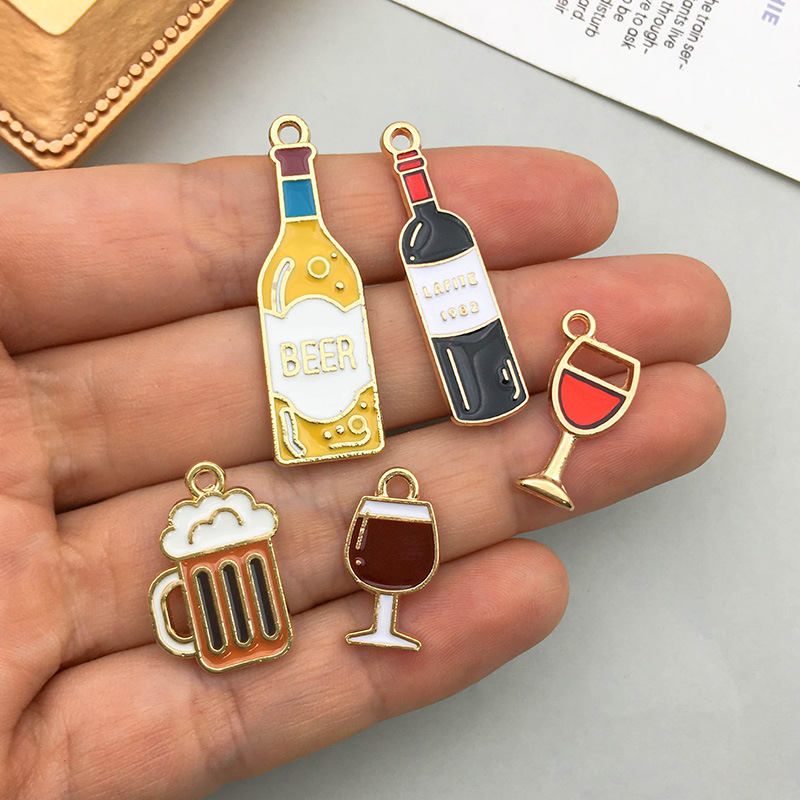 10pcs/lot Enamel Charms Red Wi - Wine Mix With Beer avis et prix
