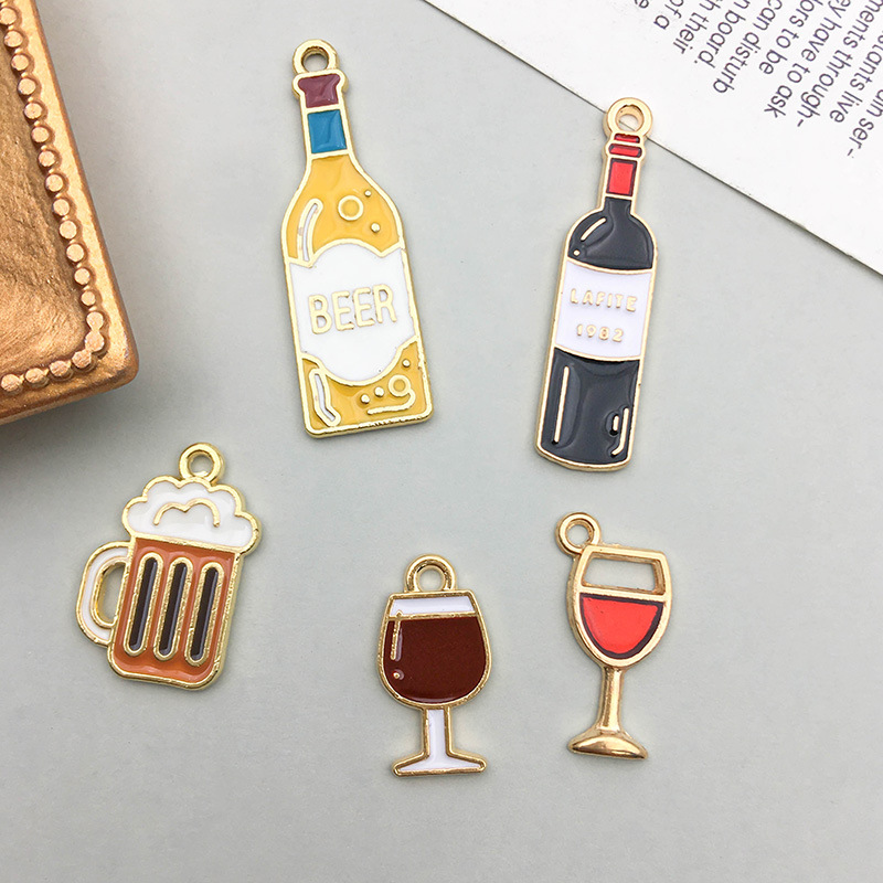 10pcs/lot Enamel Charms Red Wi - Wine Mix With Beer avis et prix