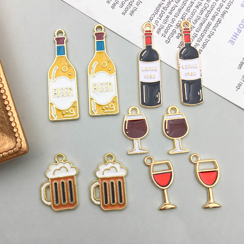 10pcs/lot Enamel Charms Red Wi - Wine Mix With Beer avis et prix