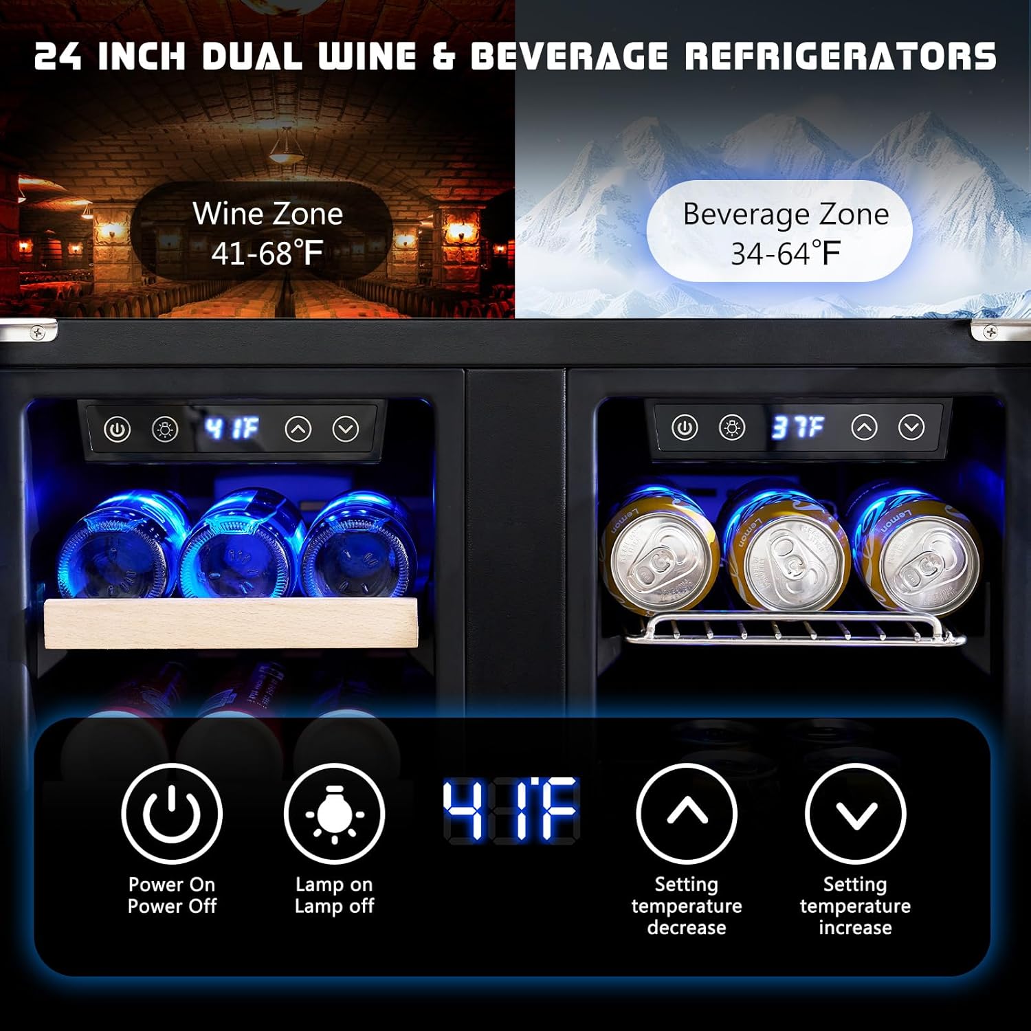 Beverage Refrigerator - 24-Inc - Wine Beer Dual Zone avis et prix
