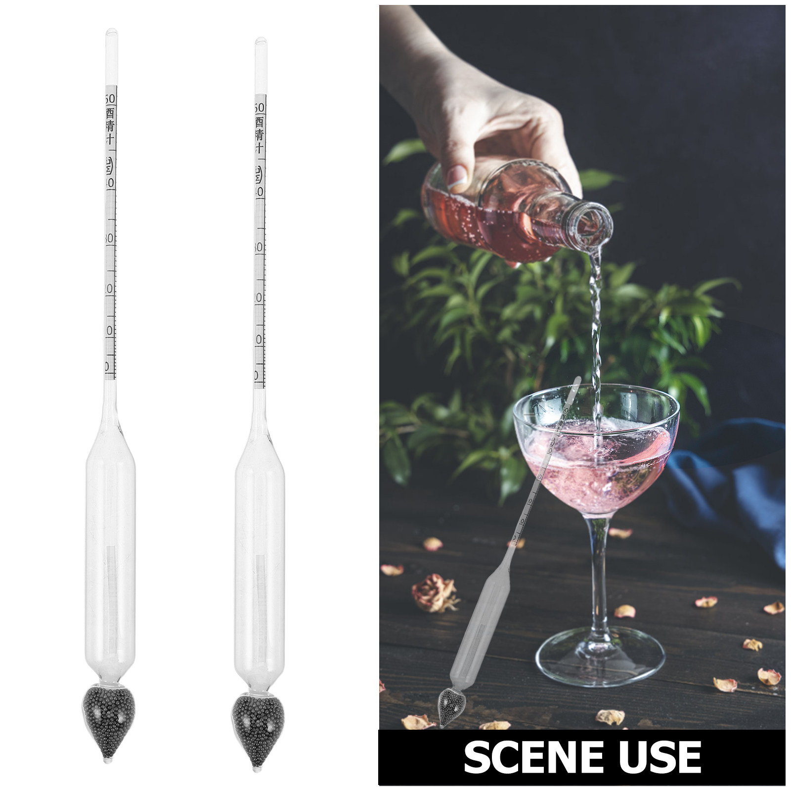 2Pcs Alcohol Hydrometer Glass  - Wine To Beer Alcohol avis et prix