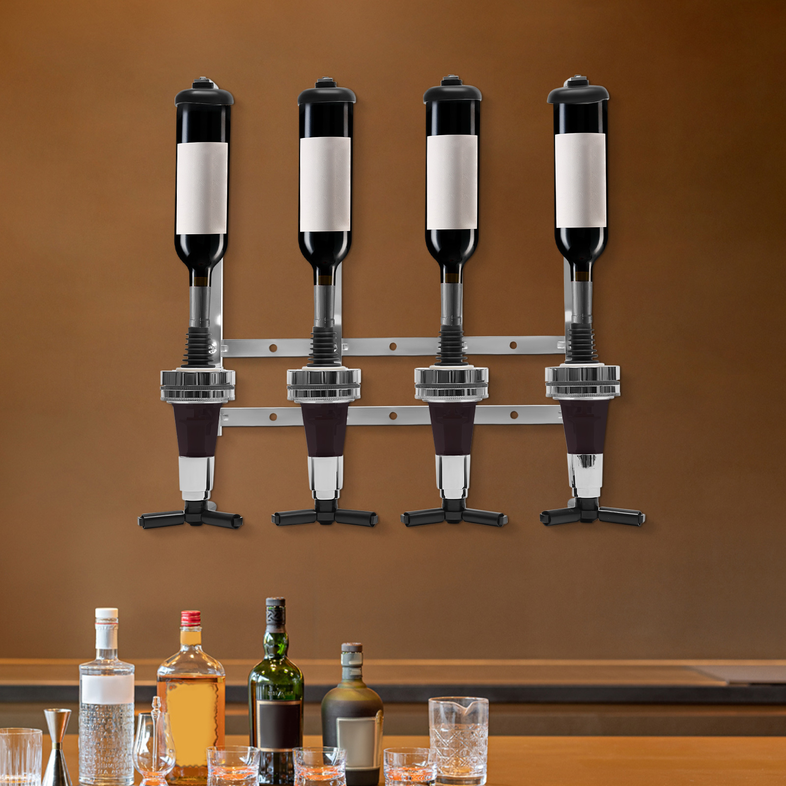 Modern 4 Bottle Dispenser Whis - Wine To Beer Alcohol avis et prix