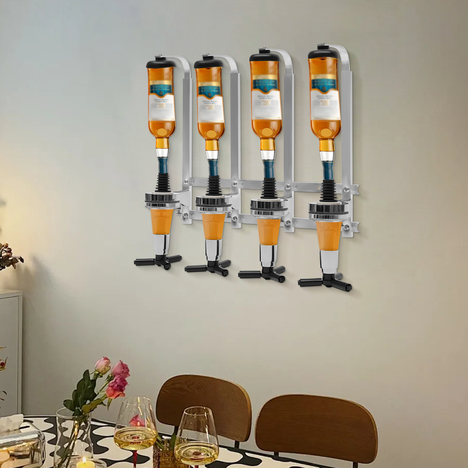 Modern 4 Bottle Dispenser Whis - Wine To Beer Alcohol avis et prix
