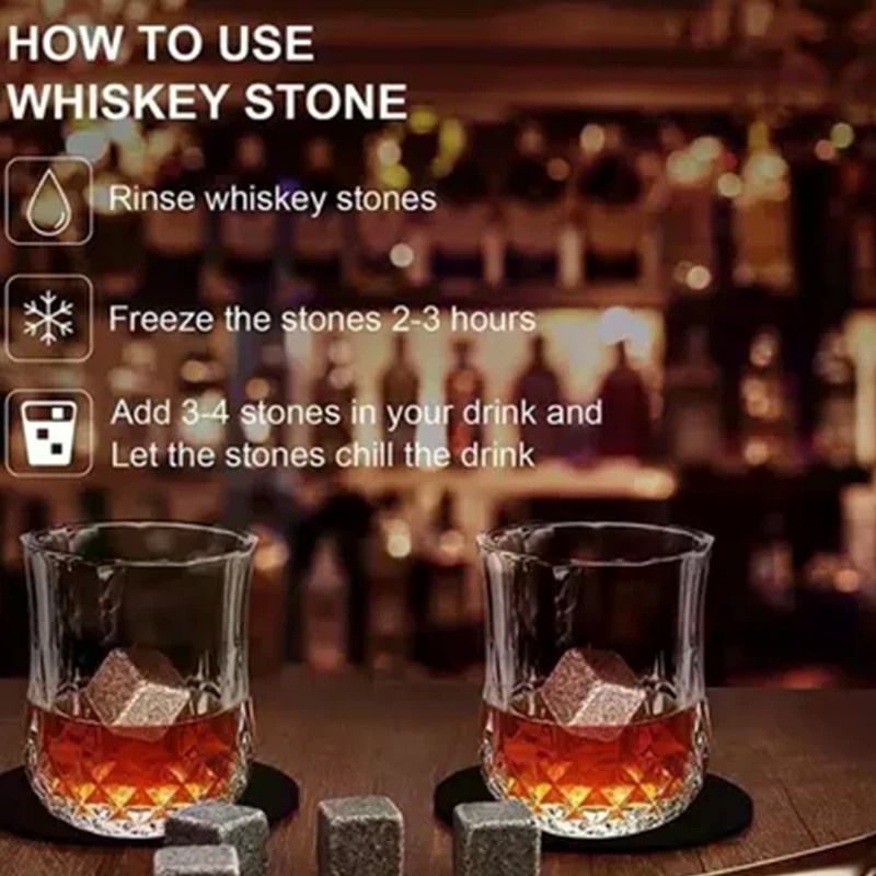Whiskey Stones, Whiskey Glass  - Whiskey Stone Set avis et prix