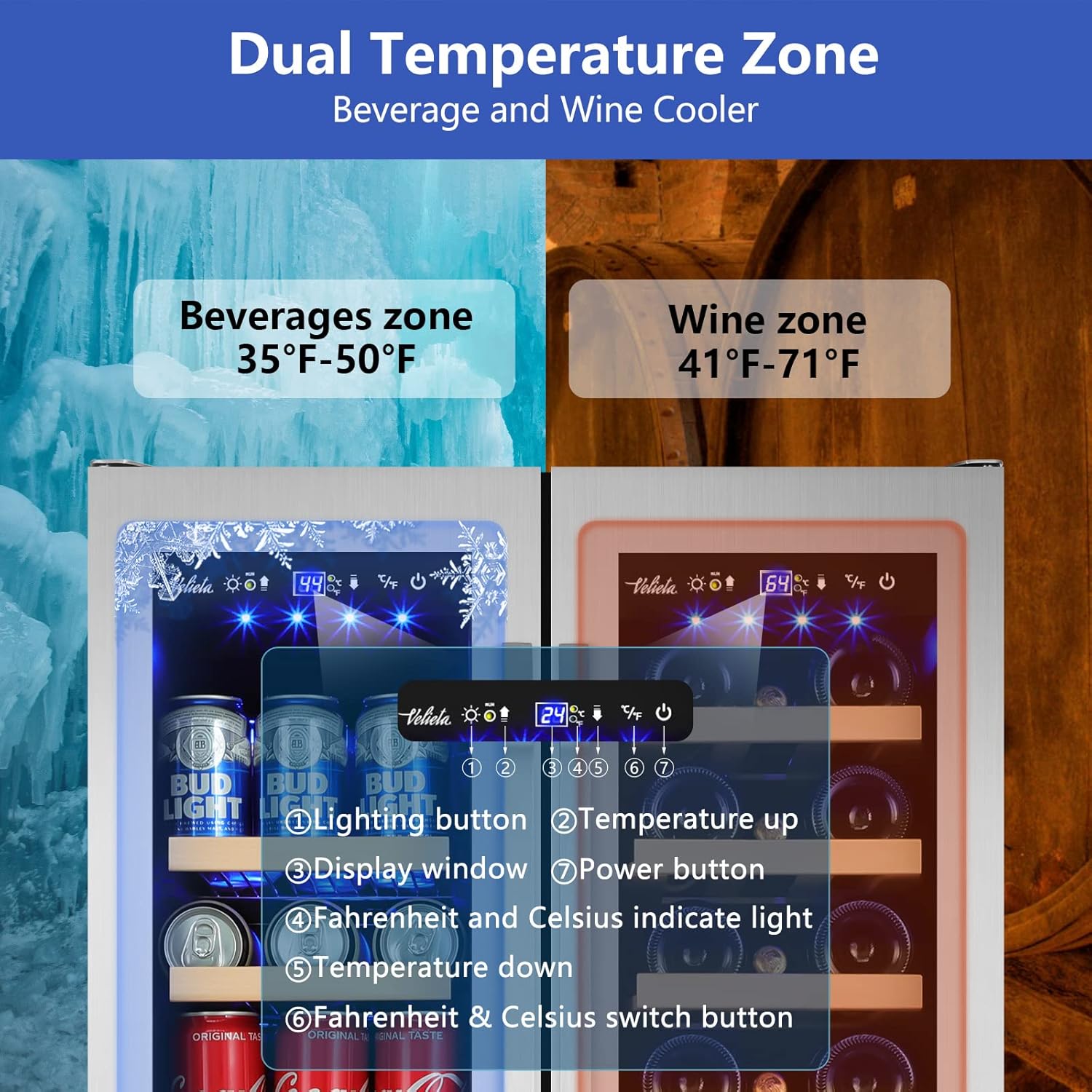 Wine and Beverage Refrigerator - Wine Beer Dual Zone avis et prix