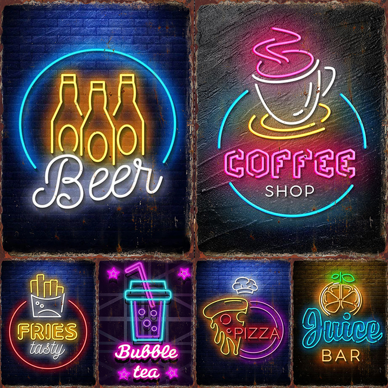 Neon Beer Metal Tin Label Food - Wine Beer Restaurant avis et prix
