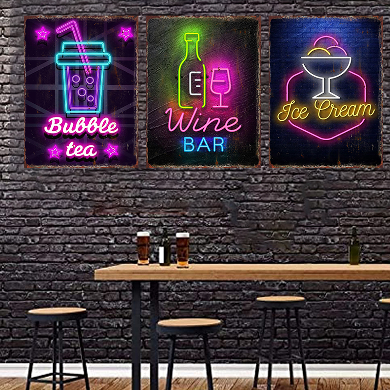 Neon Beer Metal Tin Label Food - Wine Beer Restaurant avis et prix