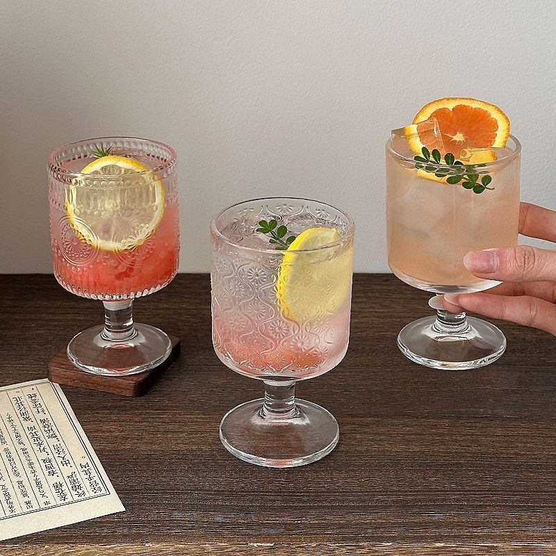 4pcs Set Vintage Embossed Mixe - Wine Mix With Beer avis et prix