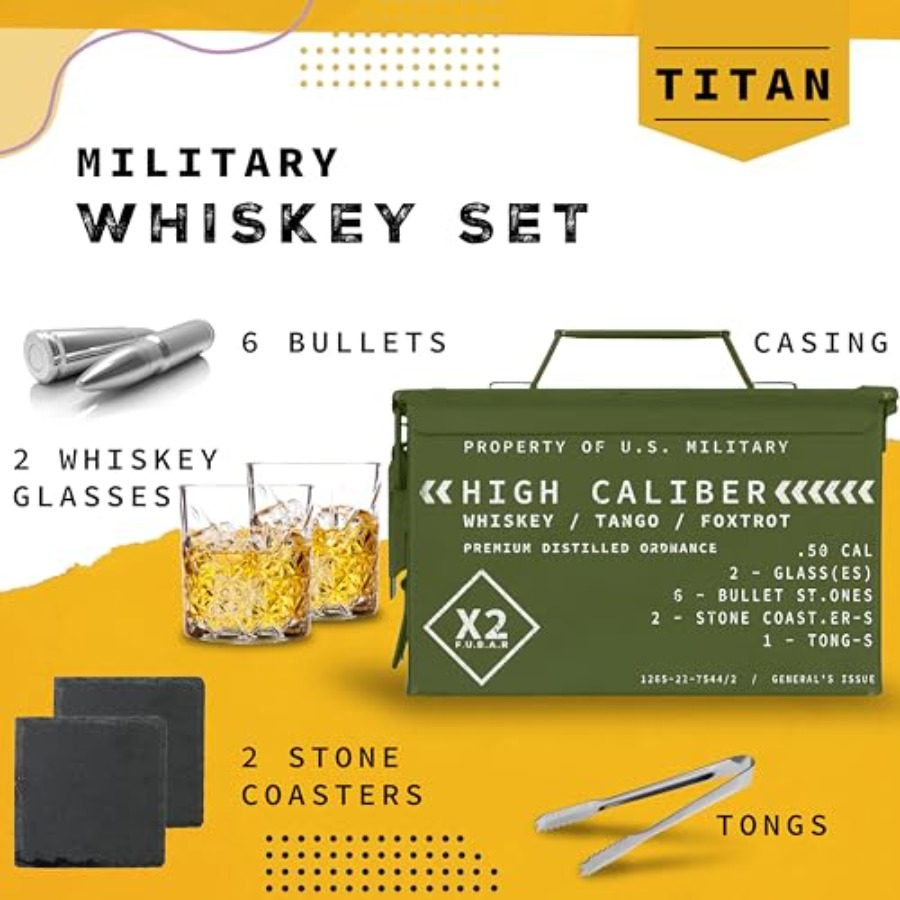 Whiskey Glasses and Stones in  - Whiskey Stone Set avis et prix