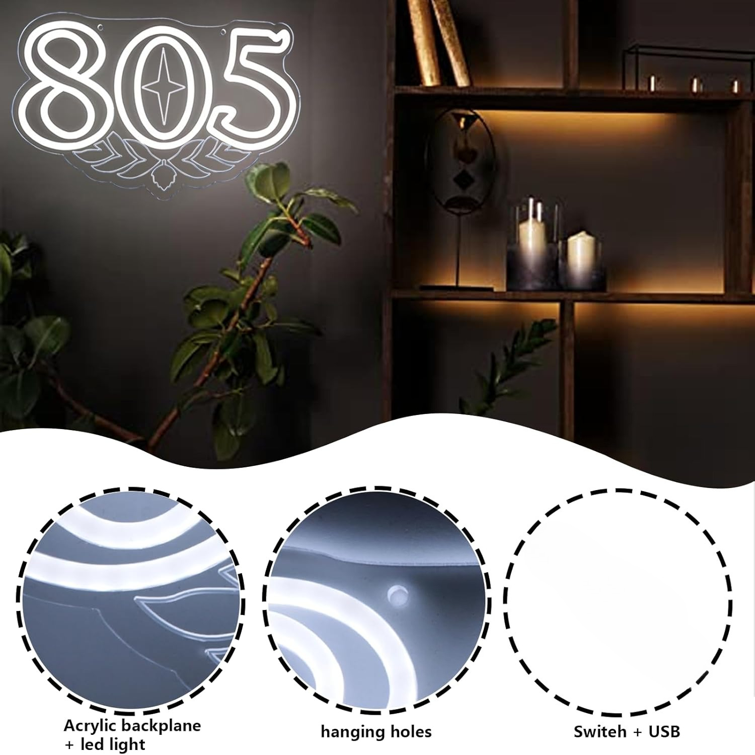 805 Neon Sign Beer Bar Art Wal - Beer & Wine Downtown avis et prix