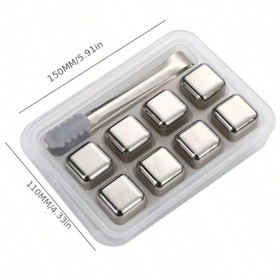 8pcs Stainless Steel Ice Cubes - Whiskey Stone Set avis et prix