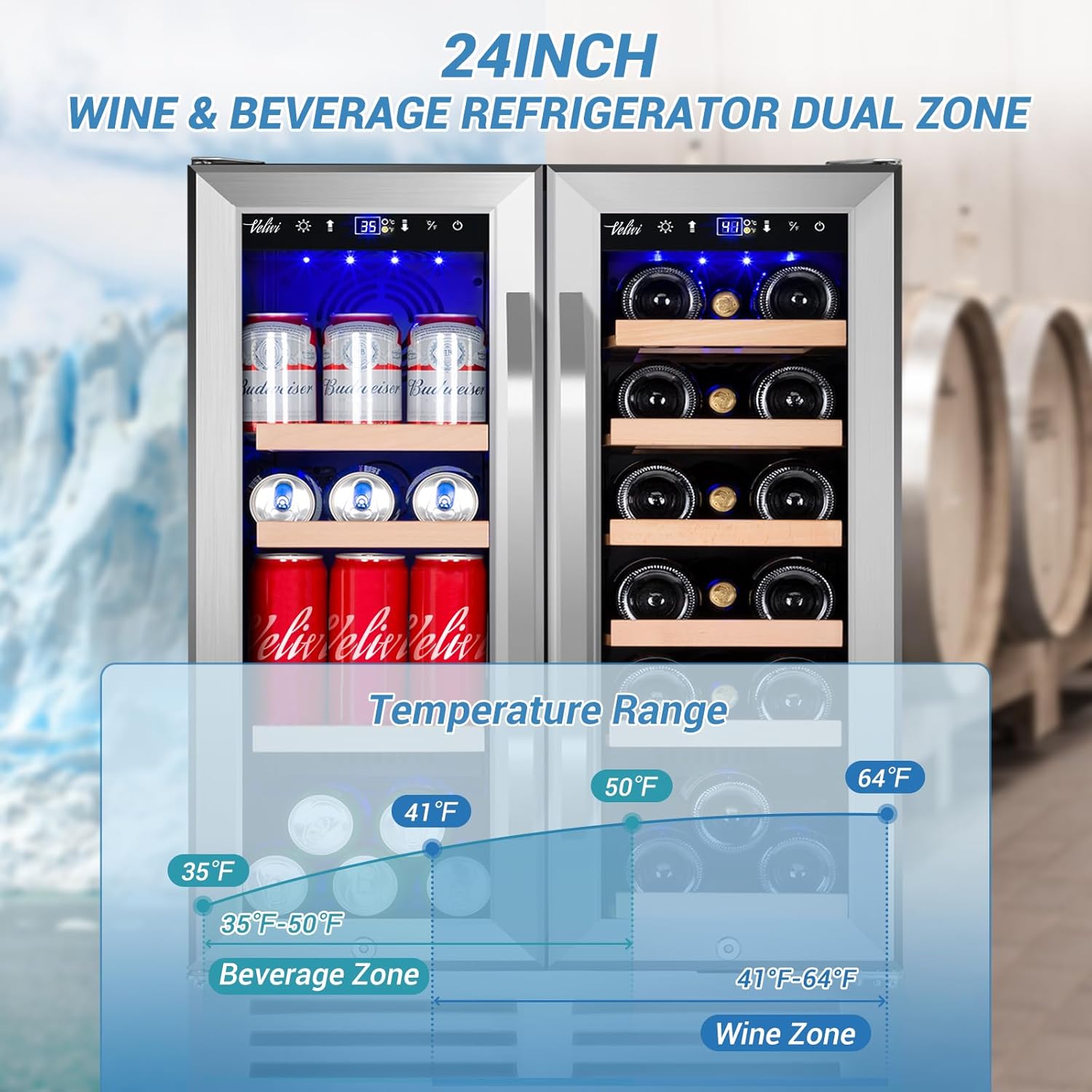 24 Inch Beverage Refrigerator  - Wine Beer Dual Zone avis et prix