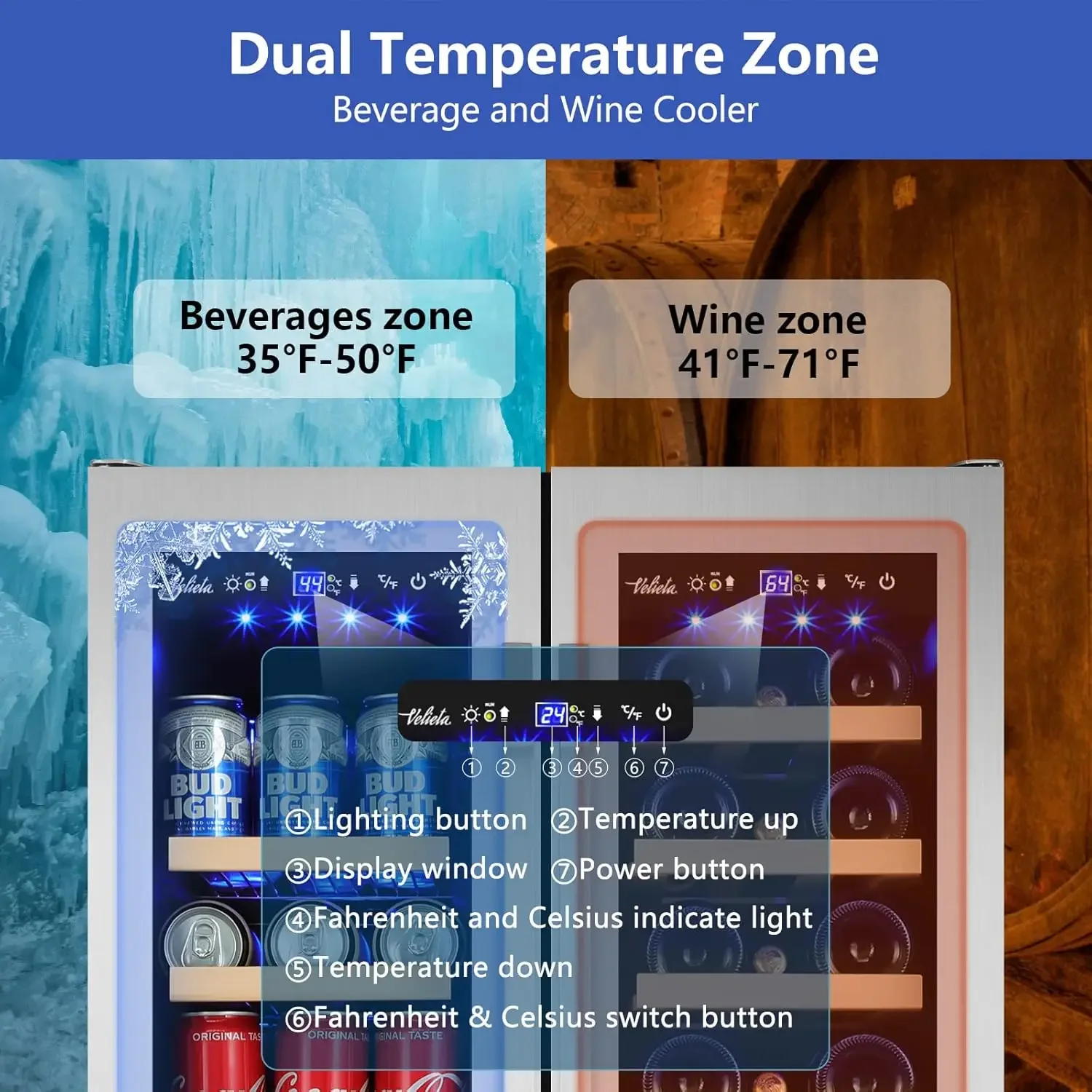 Wine and Beverage Refrigerator - Wine Beer Dual Zone avis et prix