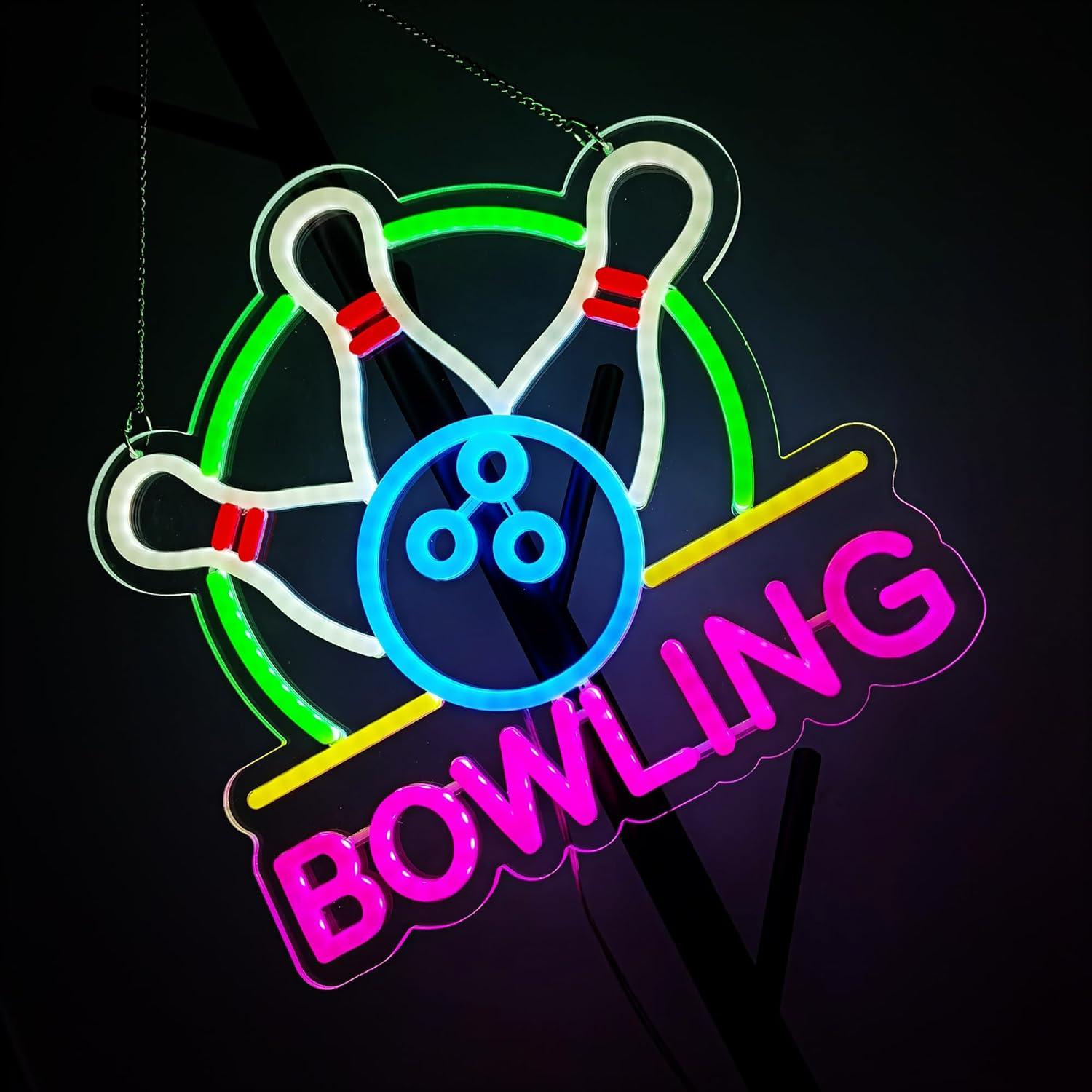 Bowling Neon Signs USB Powered - Beer & Wine Downtown avis et prix