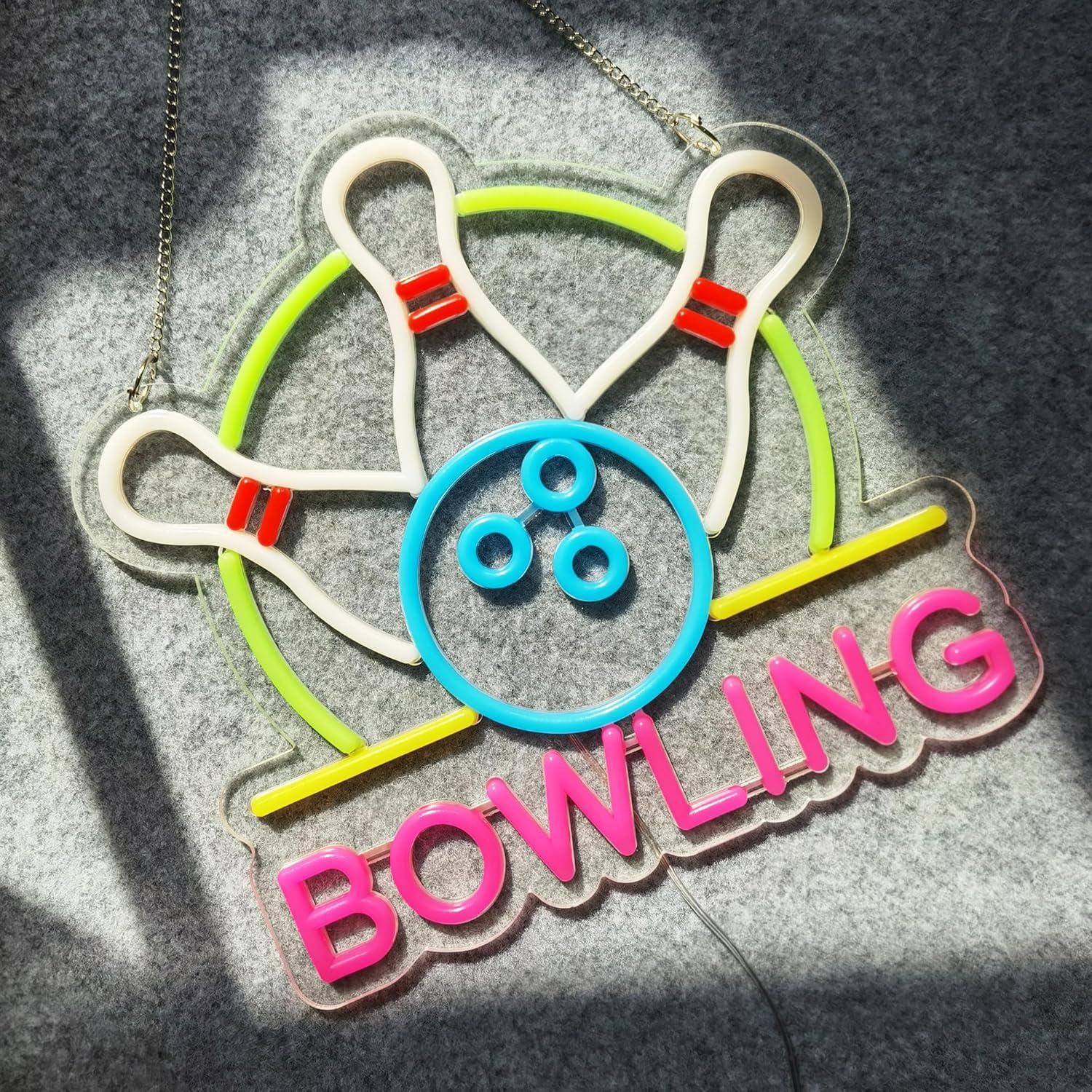 Bowling Neon Signs USB Powered - Beer & Wine Downtown avis et prix