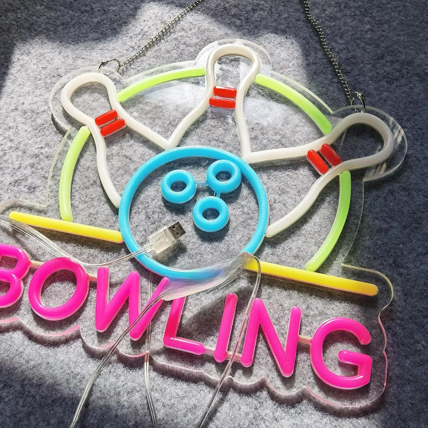 Bowling Neon Signs USB Powered - Beer & Wine Downtown avis et prix