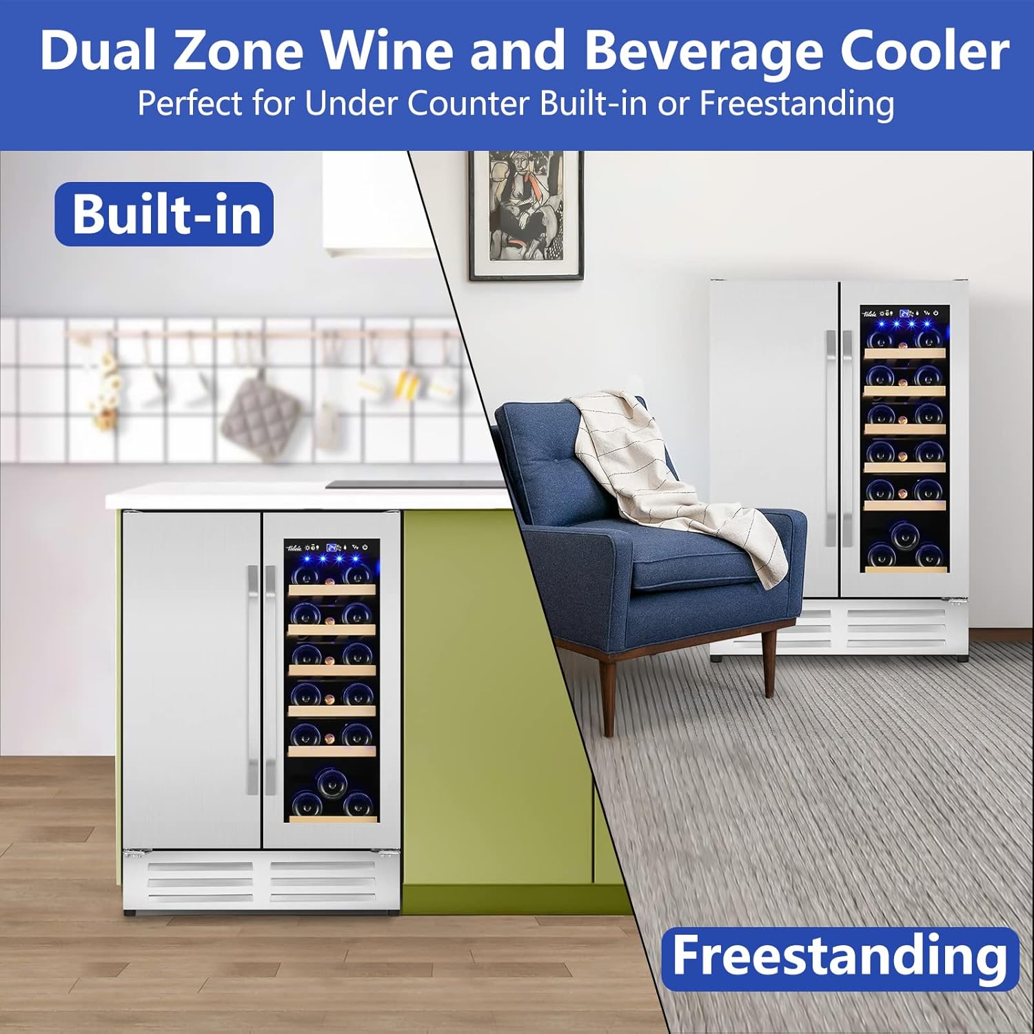 Wine and Beverage Refrigerator - Wine Beer Dual Zone avis et prix