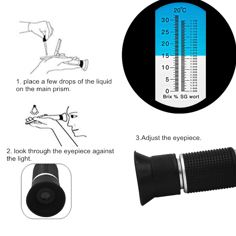 Refractometer 0-32% Brix Beer  - Wine To Beer Alcohol avis et prix