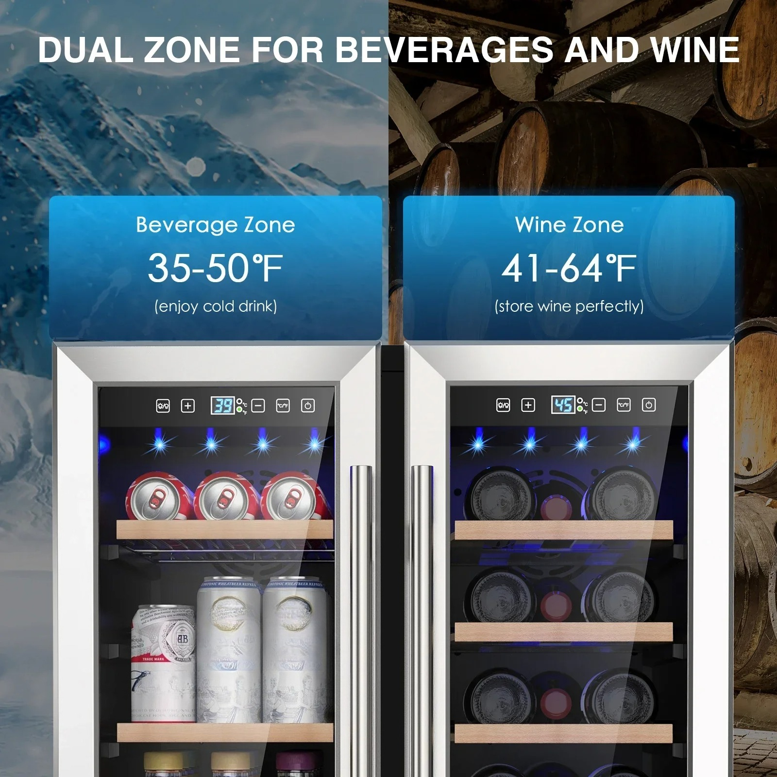 Wine and Beverage Refrigerator - Wine Beer Dual Zone avis et prix