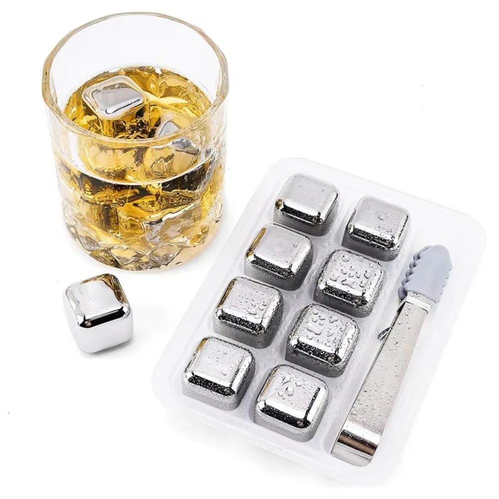 4/6/8 Pcs Stainless Steel Ice  - Whiskey Stone Set avis et prix