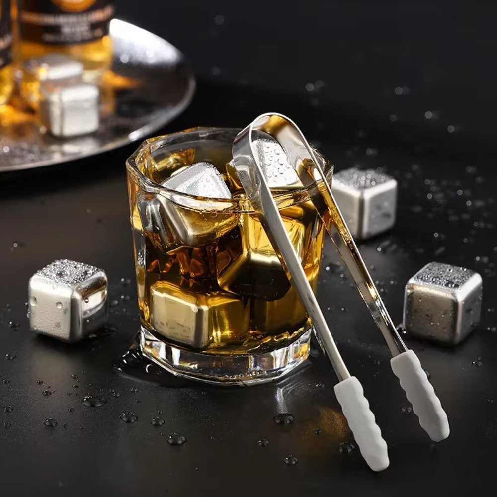 4/6/8 Pcs Stainless Steel Ice  - Whiskey Stone Set avis et prix
