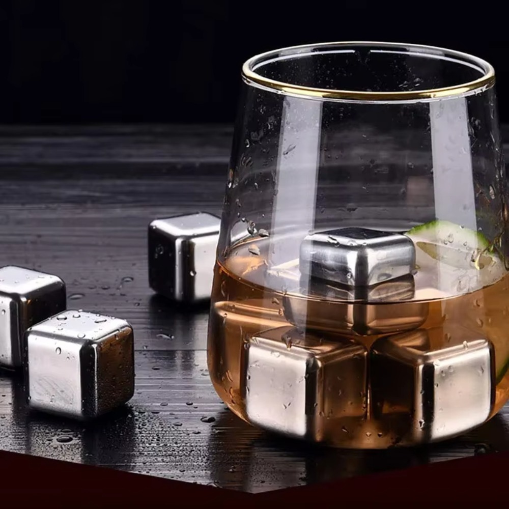 4/6/8 Pcs Stainless Steel Ice  - Whiskey Stone Set avis et prix