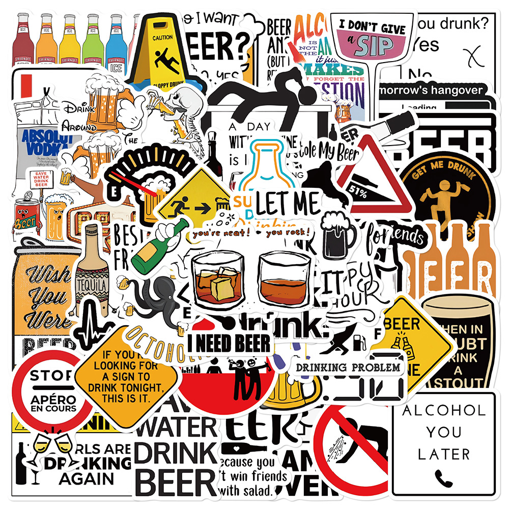10/30/52PCS Funny Alcoholism V - Wine Vodka Beer avis et prix