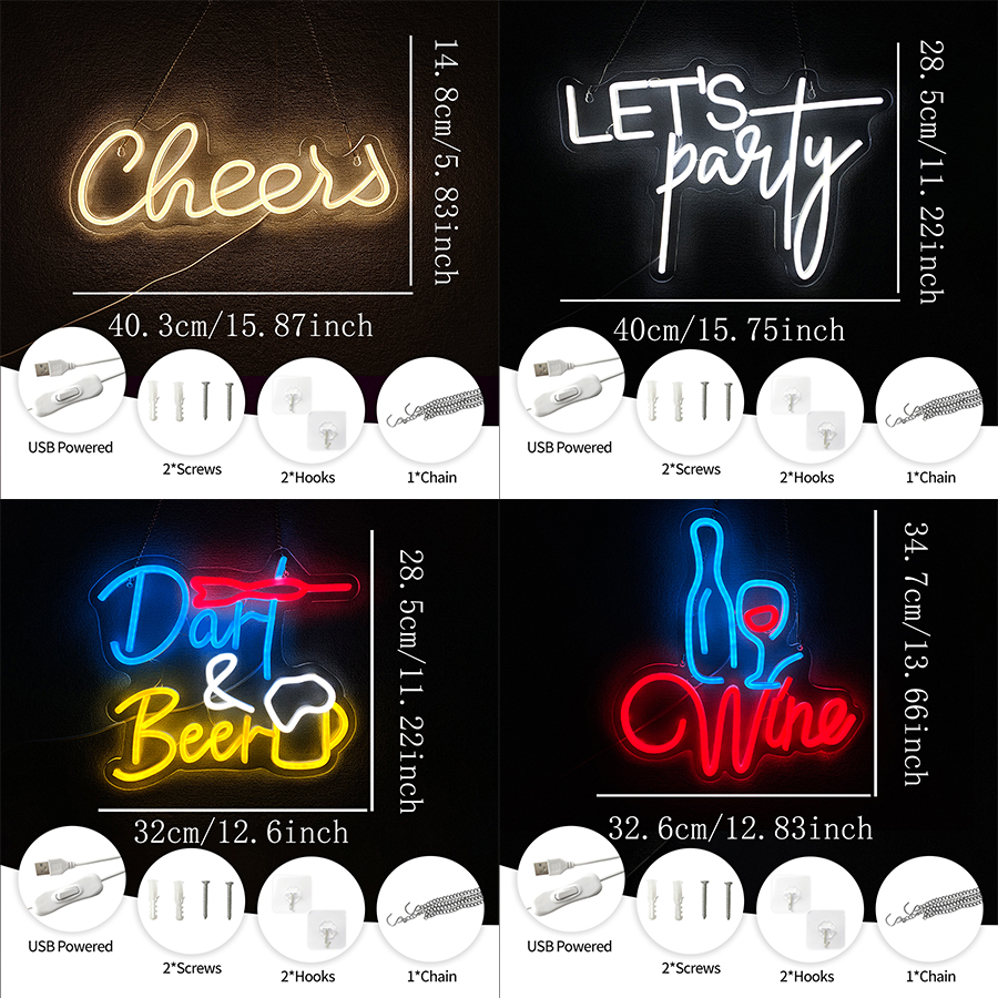Dart Beer Led Neon Sign, Red W - Wine Beer Restaurant avis et prix